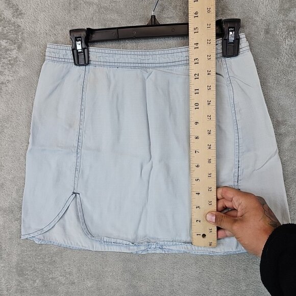 BDG Urban Outfitters Mini Skirt Womens Size 4 Light Blue Lyocell Front Slits - Picture 6 of 7
